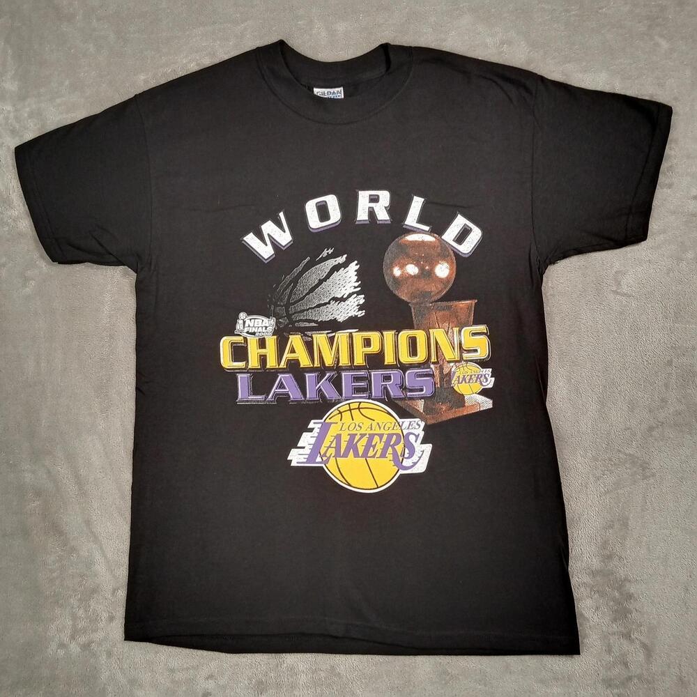 Nwot Los Angeles Lakers Shirt Mens Large Black Double Sided Graphic Print Nba
